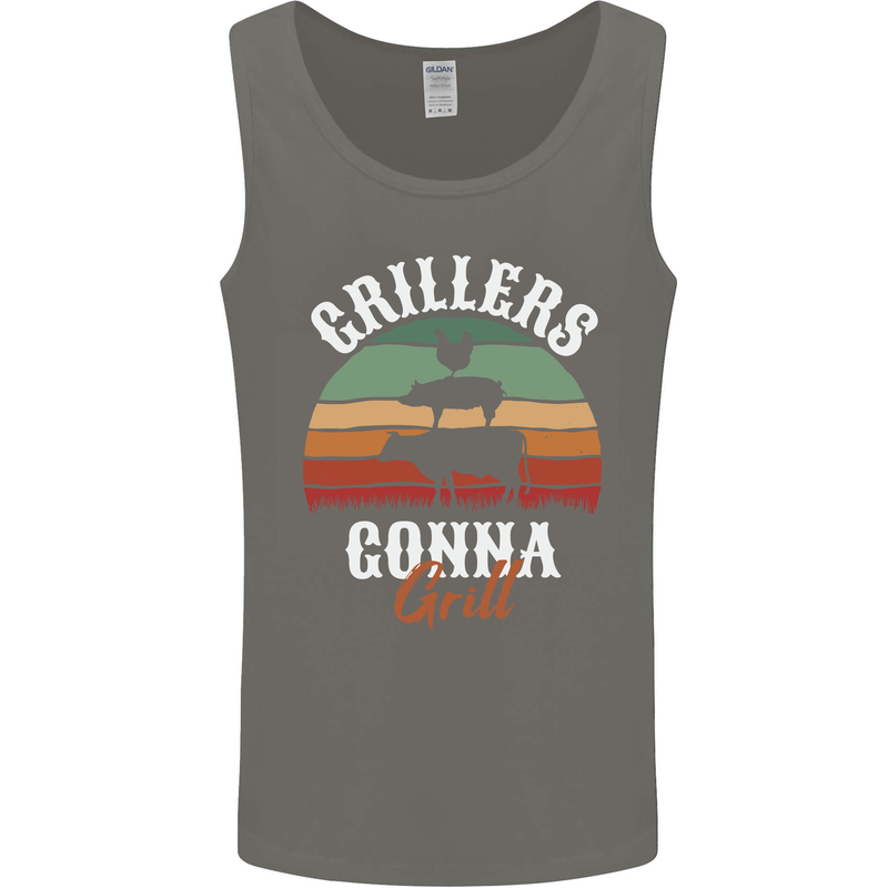 Grillers Gonna Grill BBQ Food Mens Vest Tank Top Charcoal