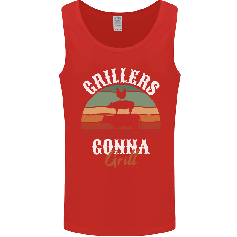 Grillers Gonna Grill BBQ Food Mens Vest Tank Top Red