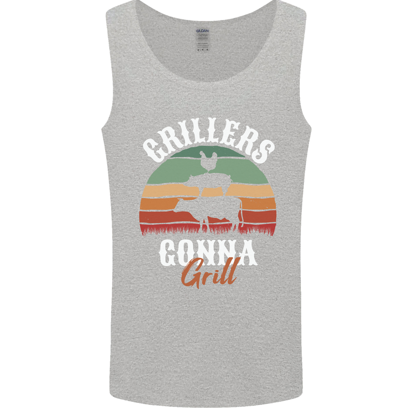Grillers Gonna Grill BBQ Food Mens Vest Tank Top Sports Grey
