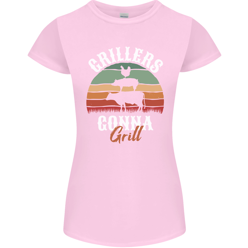 Grillers Gonna Grill BBQ Food Womens Petite Cut T-Shirt Light Pink