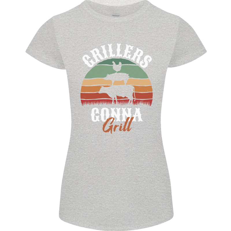 Grillers Gonna Grill BBQ Food Womens Petite Cut T-Shirt Sports Grey