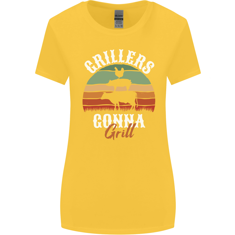 Grillers Gonna Grill BBQ Food Womens Wider Cut T-Shirt Yellow