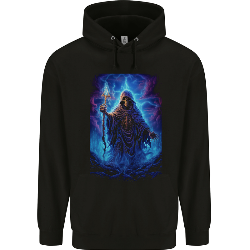 Grim Reaper Domain Mens 80% Cotton Hoodie Black