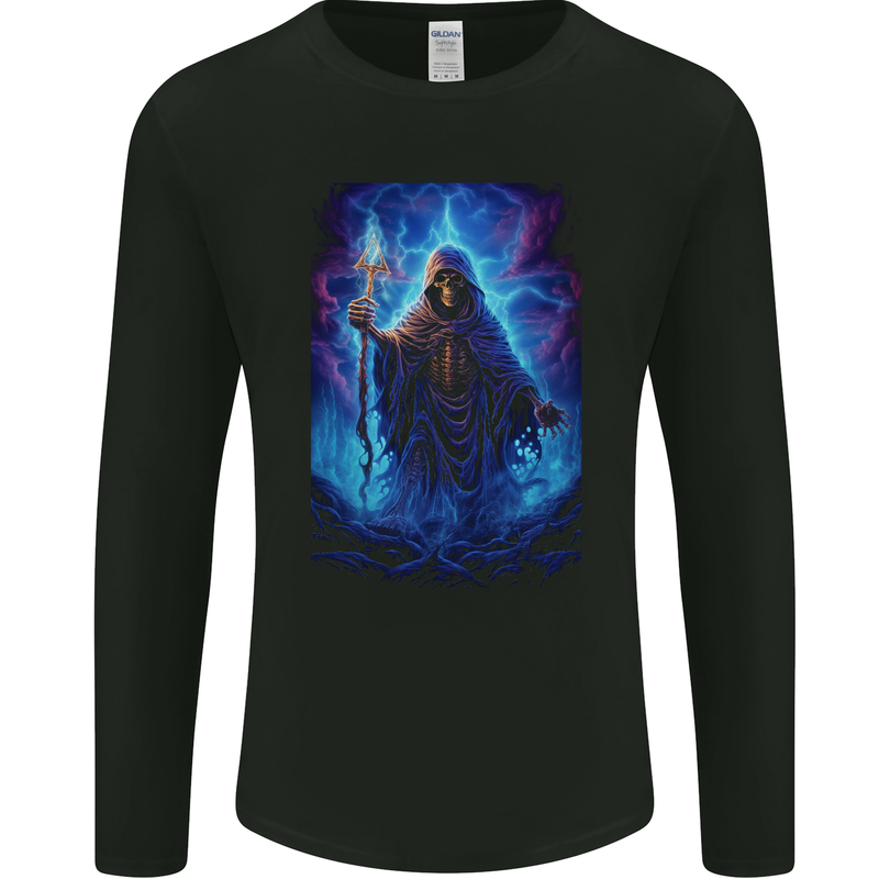 Grim Reaper Domain Mens Long Sleeve T-Shirt Black