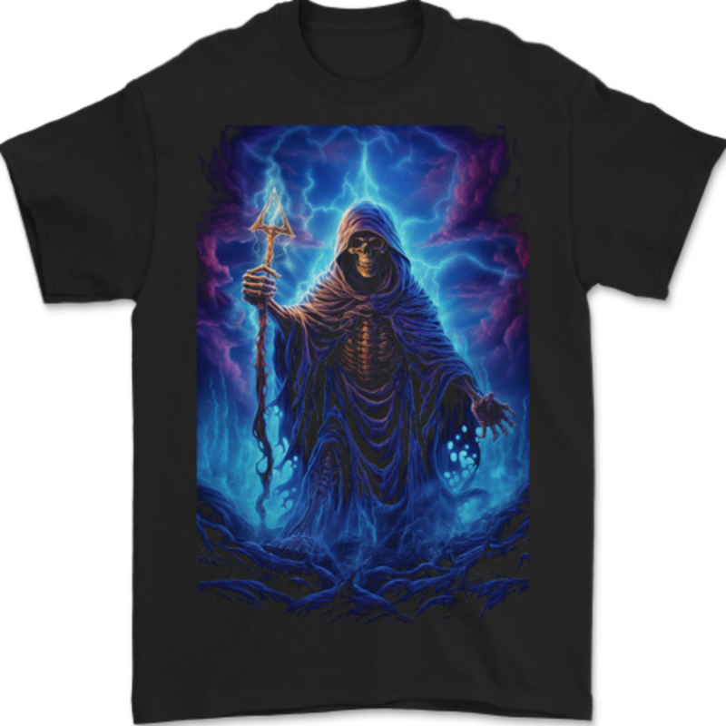 Grim Reaper Domain Mens T-Shirt 100% Cotton BLACK