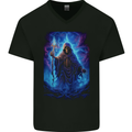 Grim Reaper Domain Mens V-Neck Cotton T-Shirt Black