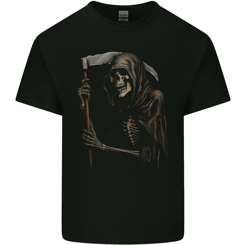 Grim Reaper Gothic Heavy Metal Skull Mens Cotton T-Shirt Tee Top Black