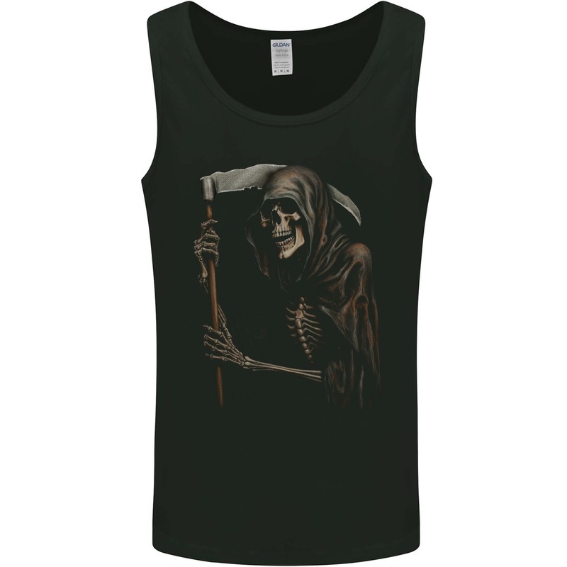 Grim Reaper Gothic Heavy Metal Skull Mens Vest Tank Top Black