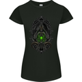 Grim Reaper Gothic Skull Heavy Metal Lantern Womens Petite Cut T-Shirt Black
