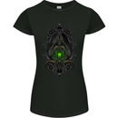 Grim Reaper Gothic Skull Heavy Metal Lantern Womens Petite Cut T-Shirt Black