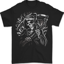 Grim Reaper Illustration Mens T-Shirt 100% Cotton BLACK