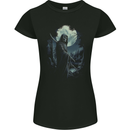 Grim Reaper Returning From Hell Skull Womens Petite Cut T-Shirt Black