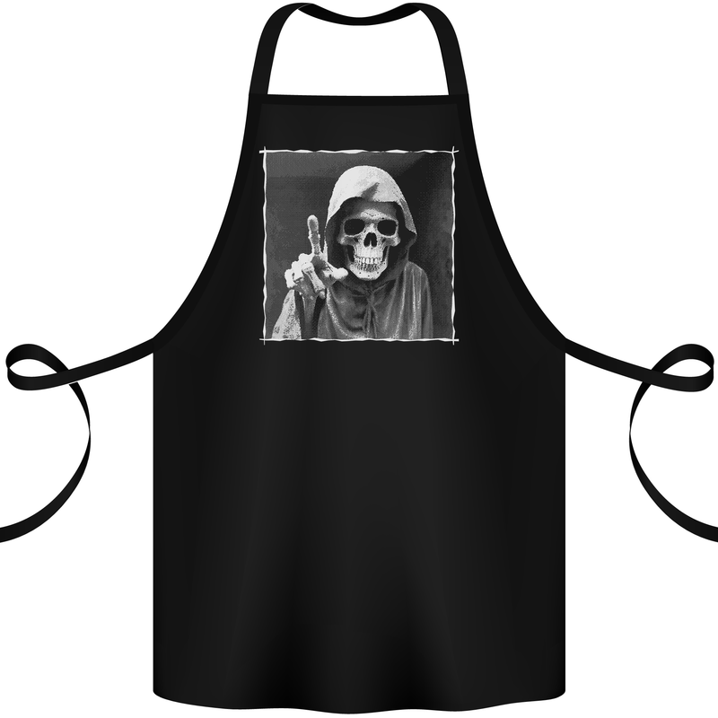 Grim Reaper Skull Cotton Apron 100% Organic Black