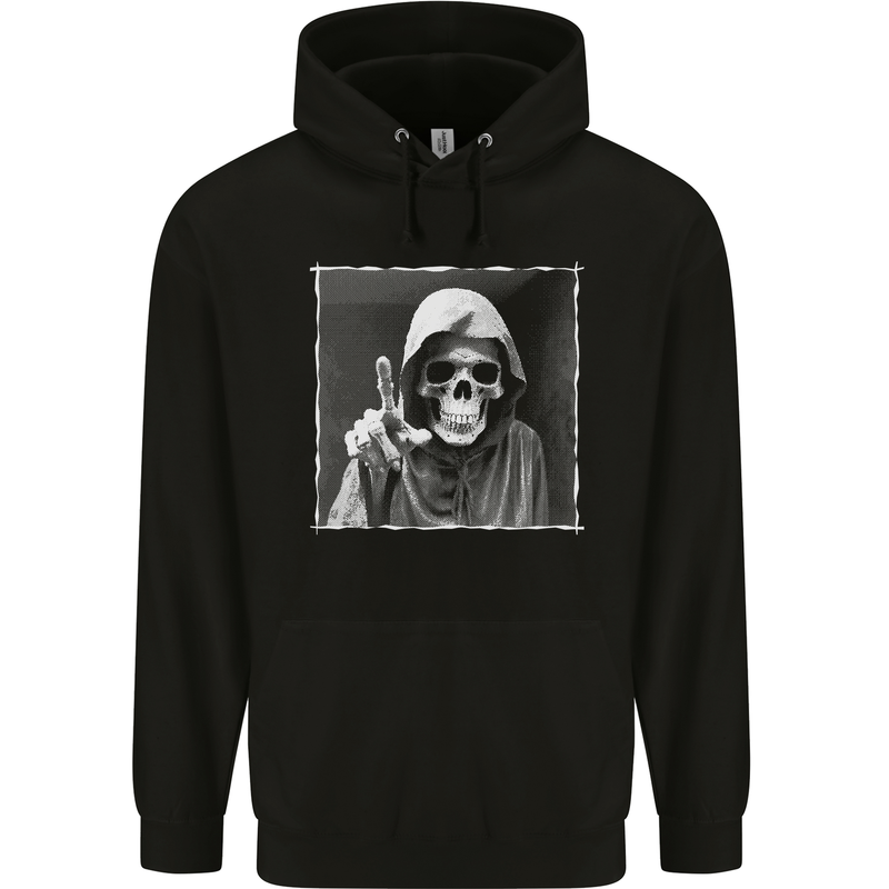 Grim Reaper Skull Mens 80% Cotton Hoodie Black