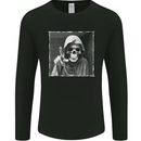 Grim Reaper Skull Mens Long Sleeve T-Shirt Black