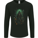 Grim Reaper Surrounded by Skulls Mens Long Sleeve T-Shirt Black