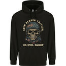 Grim Reaper Tactical Skull Military Army Mens 80% Cotton Hoodie Black