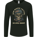Grim Reaper Tactical Skull Military Army Mens Long Sleeve T-Shirt Black