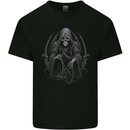 Grim Reaper Throne Skull Mens Cotton T-Shirt Tee Top Black