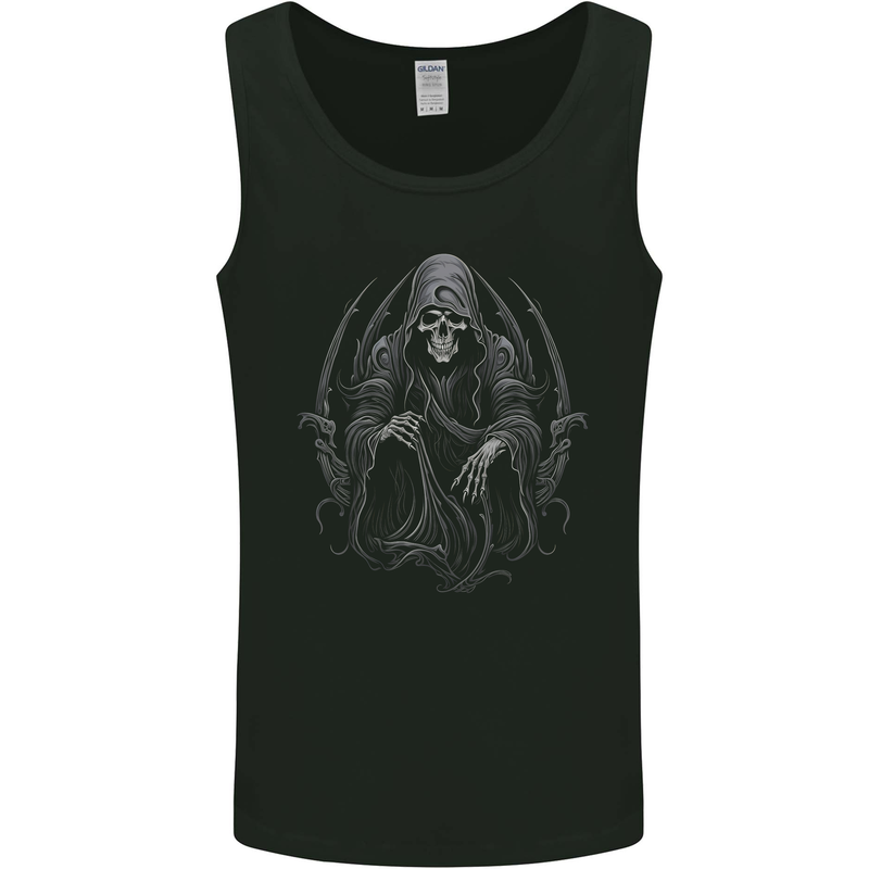 Grim Reaper Throne Skull Mens Vest Tank Top Black