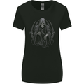 Grim Reaper Throne Skull Womens Wider Cut T-Shirt Black