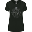 Grim Reaper Throne Skull Womens Wider Cut T-Shirt Black