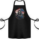 Grim Reaper USA Flag America Skull Cotton Apron 100% Organic Black