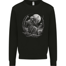 Grim Reaper With a Full Moon and Skulls Mens Sweatshirt Jumper Black