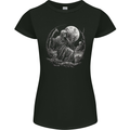 Grim Reaper With a Full Moon and Skulls Womens Petite Cut T-Shirt Black