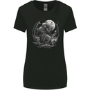 Grim Reaper With a Full Moon and Skulls Womens Wider Cut T-Shirt Black