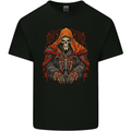 Grim Reaper in Medieval Satanic Robes Kids T-Shirt Childrens Black