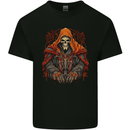 Grim Reaper in Medieval Satanic Robes Kids T-Shirt Childrens Black