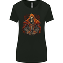Grim Reaper in Medieval Satanic Robes Womens Wider Cut T-Shirt Black