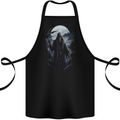Grim Reaper in a Spooky Landscape Skull Cotton Apron 100% Organic Black