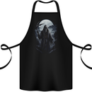 Grim Reaper in a Spooky Landscape Skull Cotton Apron 100% Organic Black