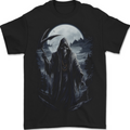 Grim Reaper in a Spooky Landscape Skull Mens T-Shirt 100% Cotton BLACK