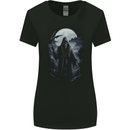 Grim Reaper in a Spooky Landscape Skull Womens Wider Cut T-Shirt Black