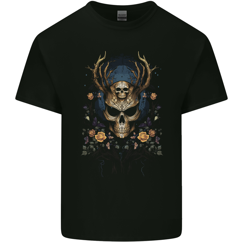 Grim Reaper of the Earth Skull Kids T-Shirt Childrens Black