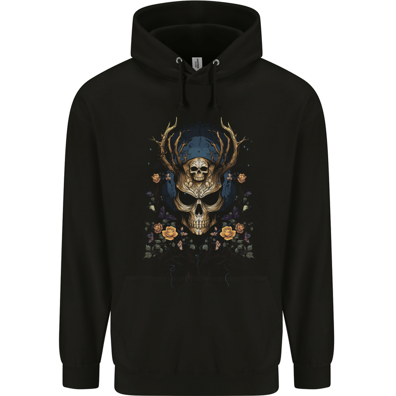 Grim Reaper of the Earth Skull Mens 80% Cotton Hoodie Black