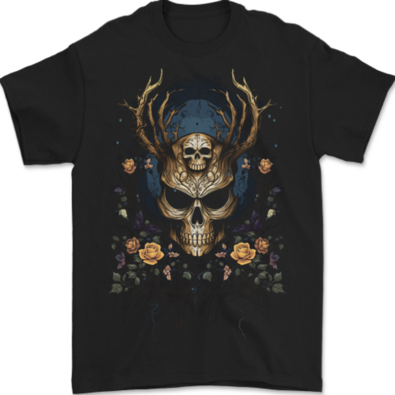 Grim Reaper of the Earth Skull Mens T-Shirt 100% Cotton BLACK