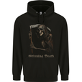 Grinning Death Grim Reaper Gothic Heavy Metal Skull Childrens Kids Hoodie Black