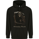 Grinning Death Grim Reaper Gothic Heavy Metal Skull Mens 80% Cotton Hoodie Black