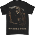 Grinning Death Grim Reaper Gothic Heavy Metal Skull Mens T-Shirt 100% Cotton BLACK