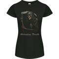 Grinning Death Grim Reaper Gothic Heavy Metal Skull Womens Petite Cut T-Shirt Black