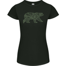 Grizzly Bear Circuit Board Womens Petite Cut T-Shirt Black