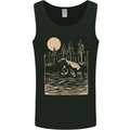 Grizzly Bear Cub Linocut Mens Vest Tank Top Black