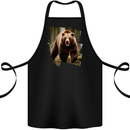 Grizzly Bear Photograph Cotton Apron 100% Organic Black