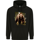 Grizzly Bear Photograph Mens 80% Cotton Hoodie Black