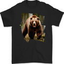 Grizzly Bear Photograph Mens Gildan Cotton T-Shirt Black
