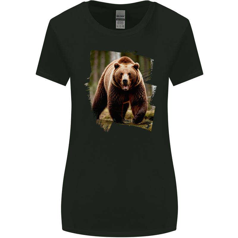 Grizzly Bear Photograph Womens Wider Cut T-Shirt Black